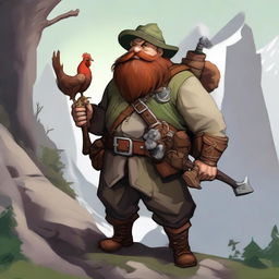 A high-resolution digital art image presenting a Dwarf character from Dungeons and Dragons