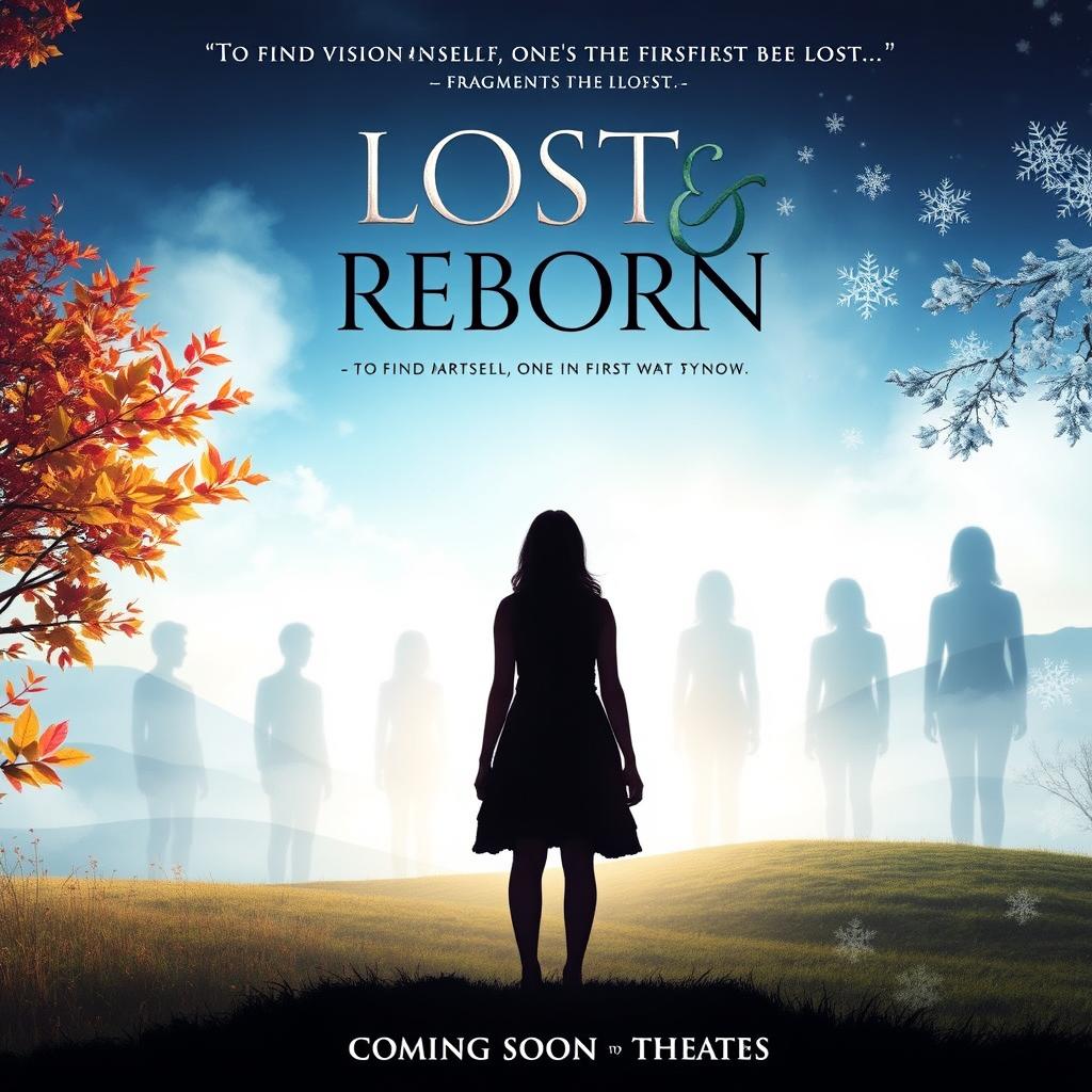 A visually stunning movie poster for 'LOST & REBORN', featuring the tagline "To find oneself, one must first be lost
