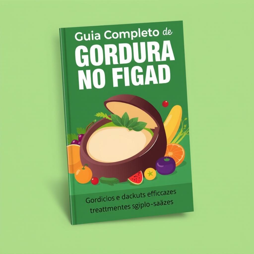 Capa de eBook visualmente atraente para um guia completo sobre gordura no fígado