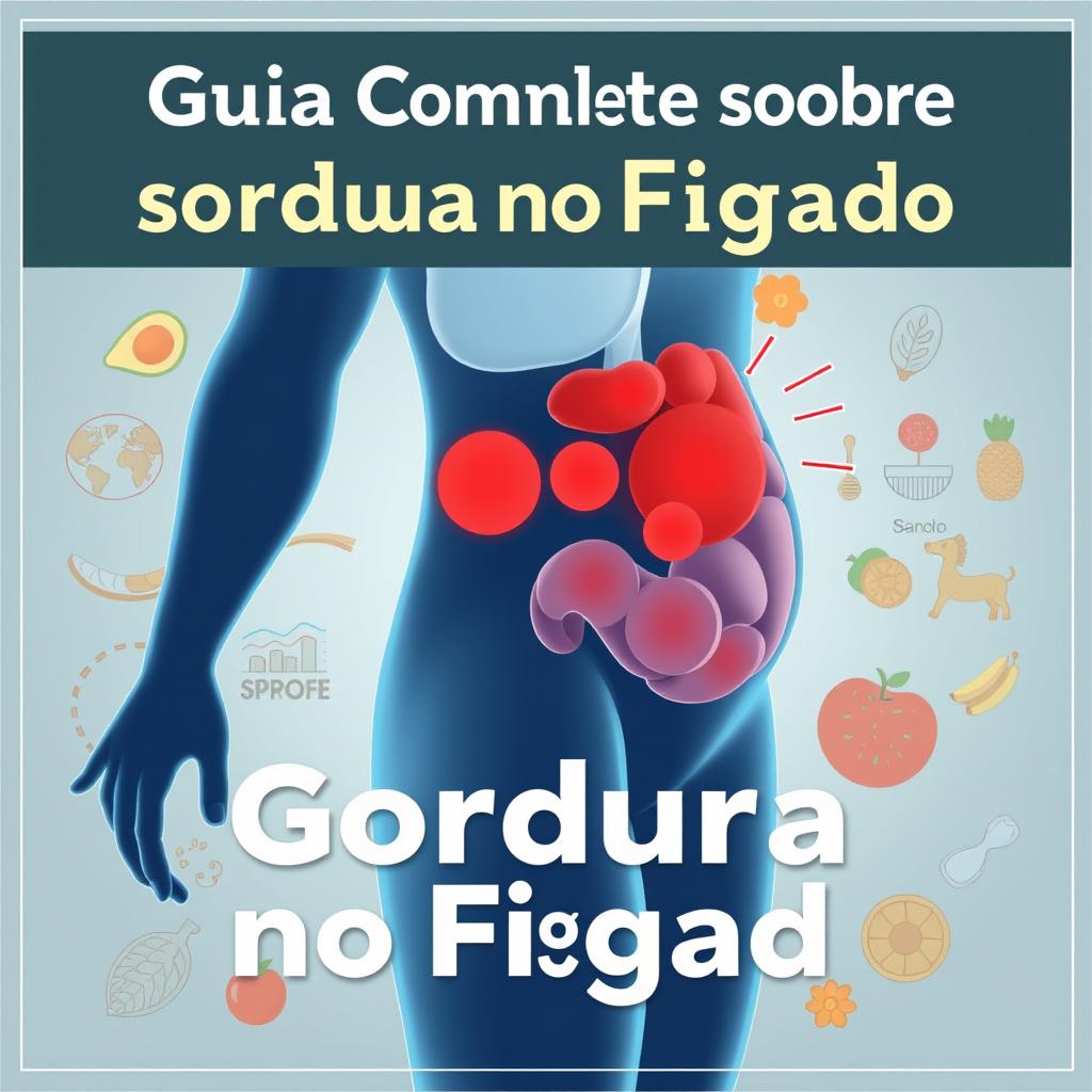 Capa de ebook reveladora e educativa sobre o tema 'Guia Completo sobre Gordura no Fígado'