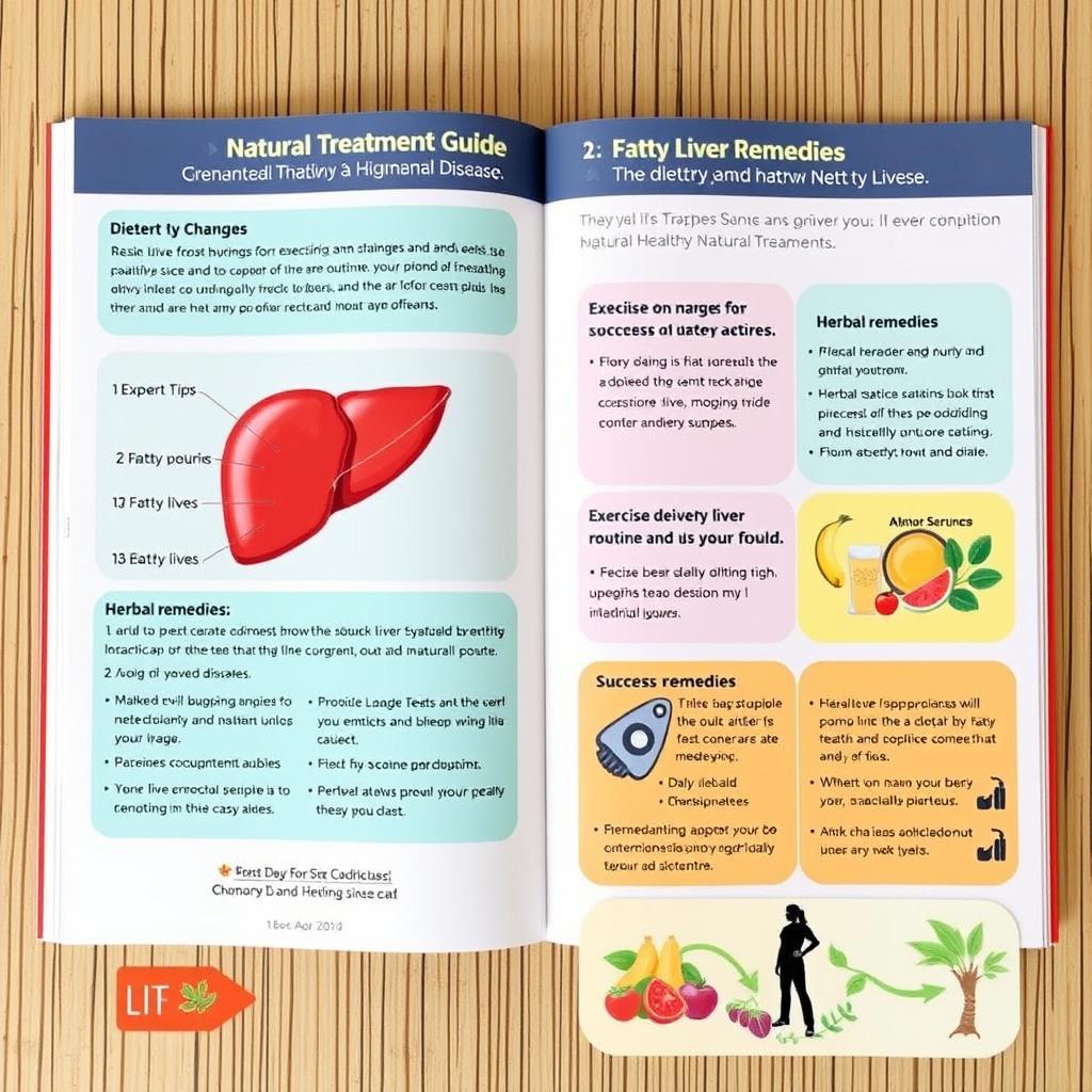 A comprehensive natural treatment guide for fatty liver disease, featuring informative sections on dietary changes, exercise routines, and herbal remedies