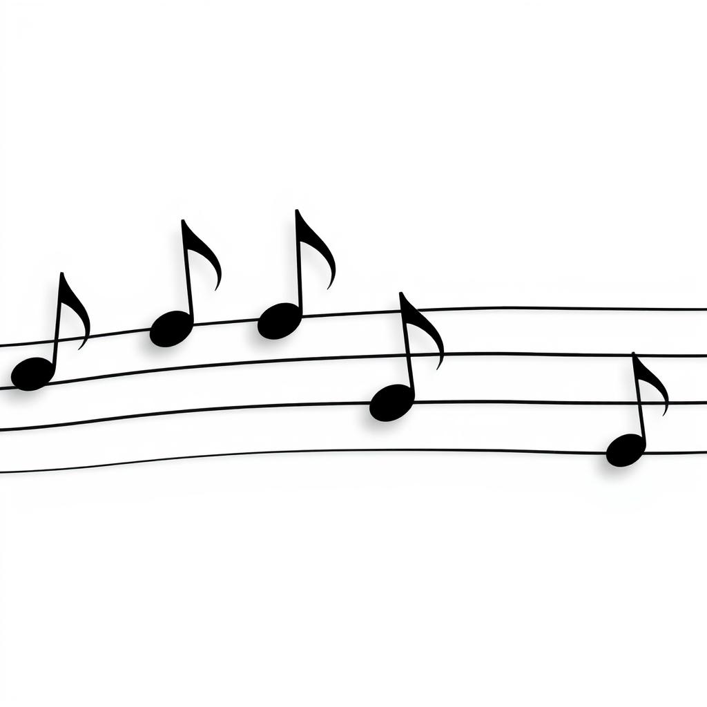 Fading Music Notes: A Minimalist Illustration