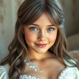 A busty, shy, and delicate European girl with large, beautiful, natural breasts