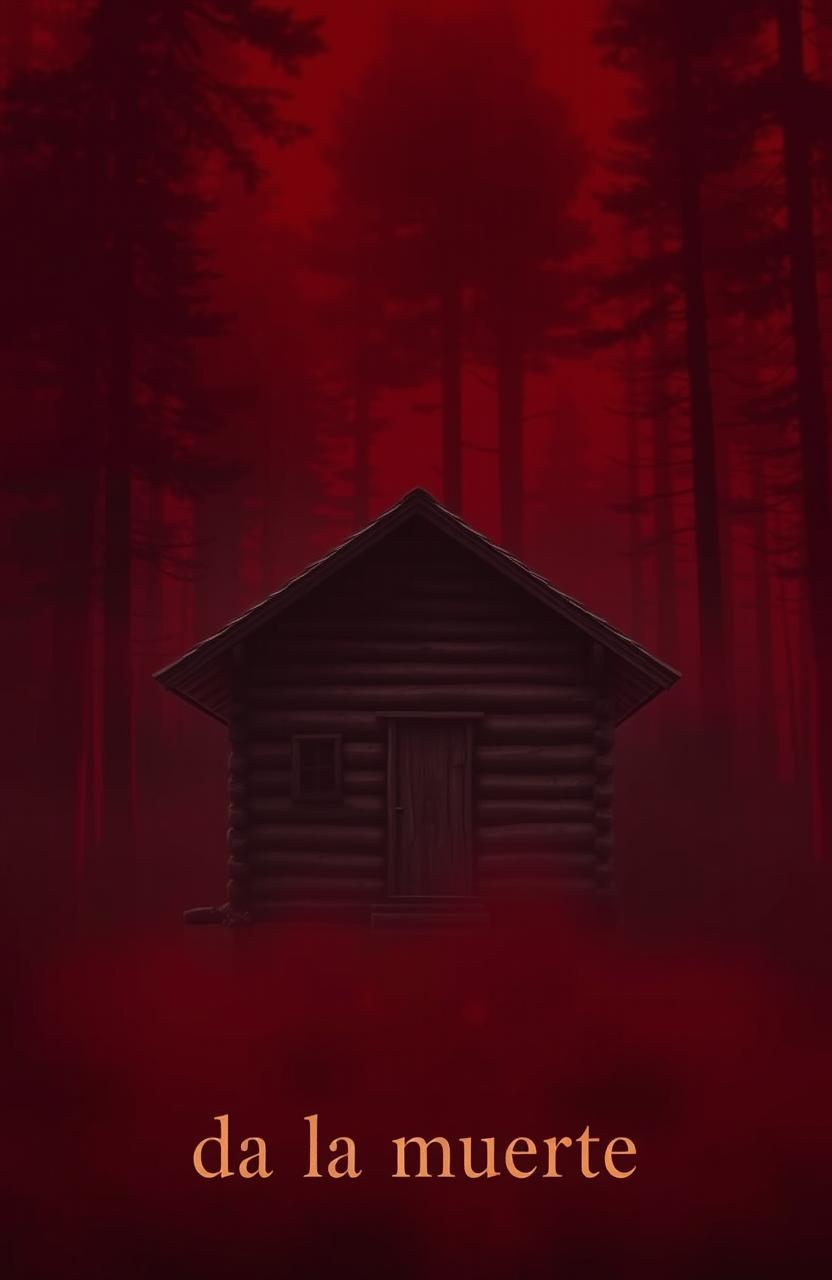 A hauntingly beautiful scene of a cabin in the middle of a dark, dense forest, symbolizing isolation and the concept of death