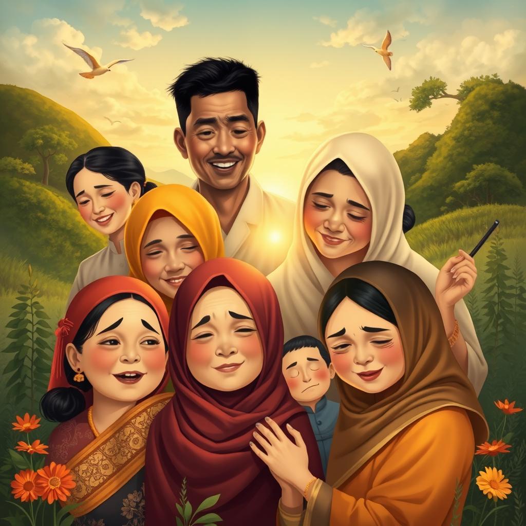 A captivating artistic depiction of 'warisan emosi', representing the rich legacy of emotions across generations