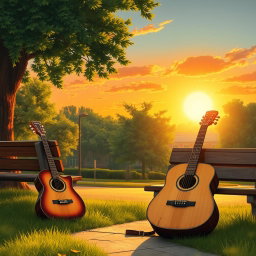 A serene background for a book cover illustration, featuring a warm, golden sunset sky casting a soft glow over a crossroads