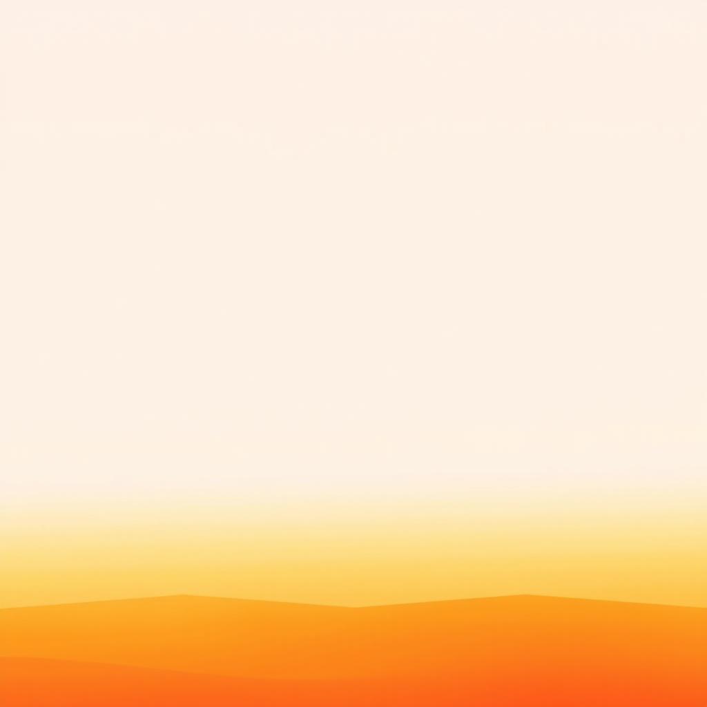 A minimalistic book cover background, featuring a smooth gradient transition of warm golden sunset colors, from deep orange at the bottom to soft pink and light lavender at the top