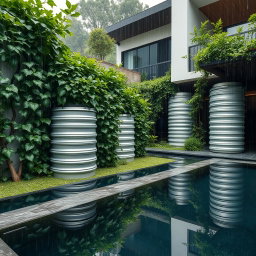 Modern Luxury: Architectural Masterpiece with Rainwater Tanks