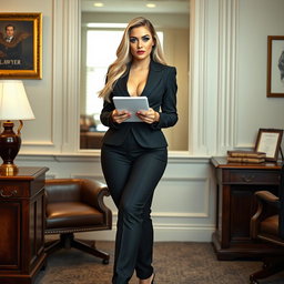 A full-length photographic image of a gorgeous young woman with a sexy, sweet, thin face and an ultra curvy, sensuous figure