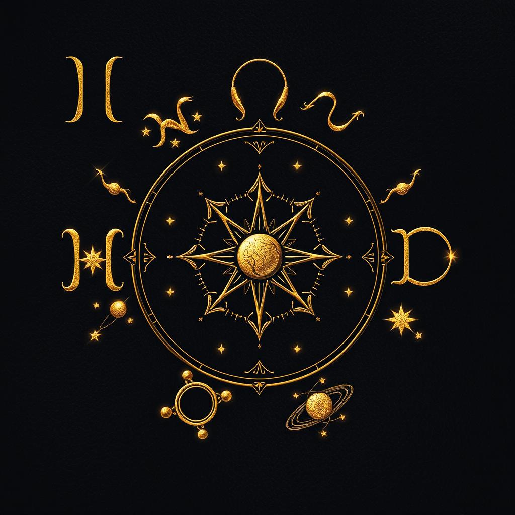 A striking zodiac-themed image featuring the twelve astrological signs represented artistically in intricate designs