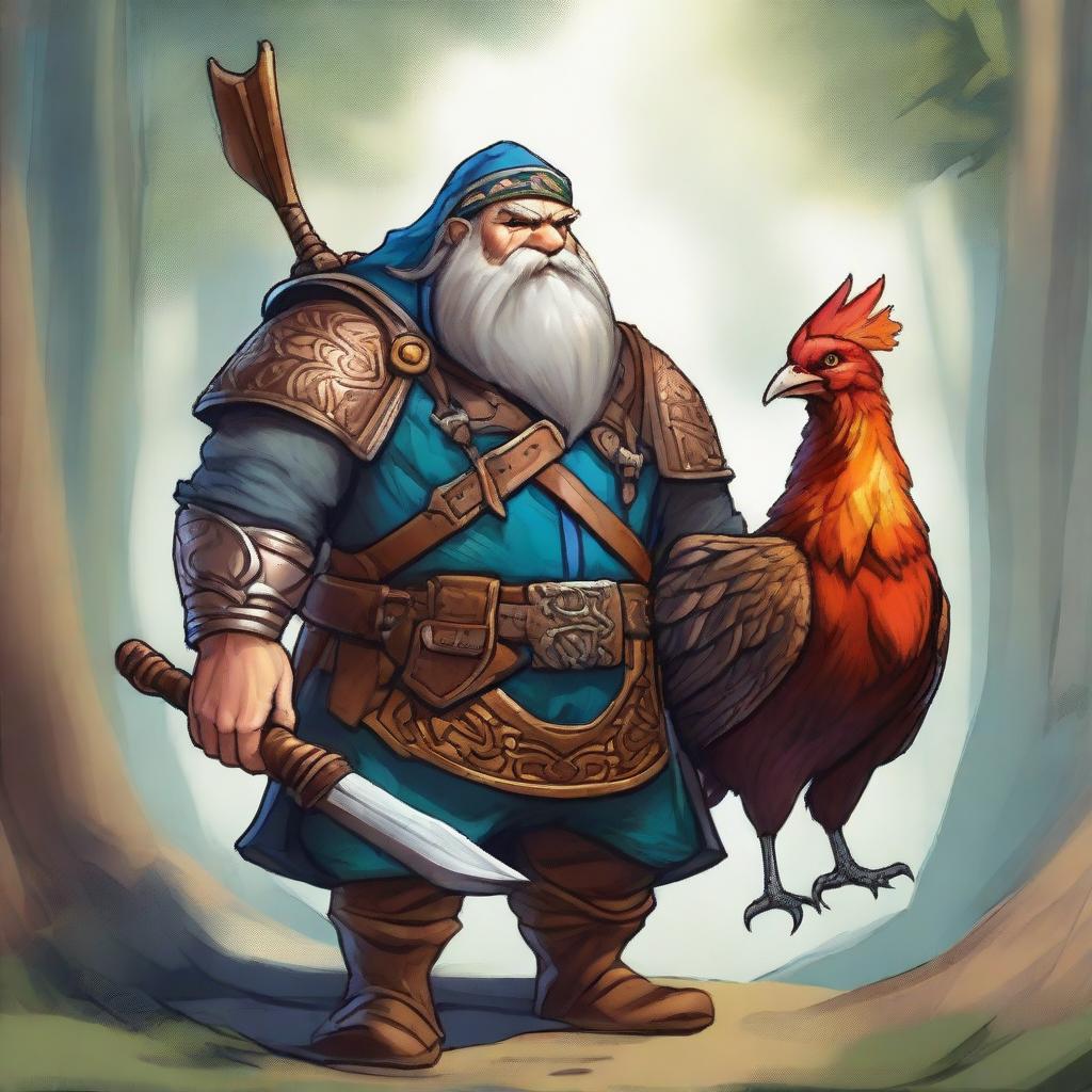 A high-quality digital art image, showcasing an Archer Dwarf from Dungeons and Dragons