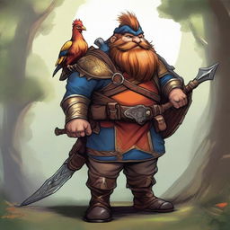 A high-quality digital art image, showcasing an Archer Dwarf from Dungeons and Dragons