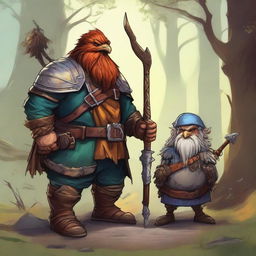 A high-quality digital art image, showcasing an Archer Dwarf from Dungeons and Dragons