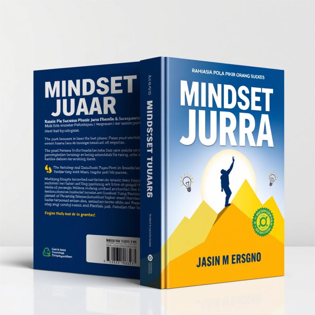 A captivating ebook cover design for a book titled 'Mindset Juara: Rahasia Pola Pikir Orang Sukses'