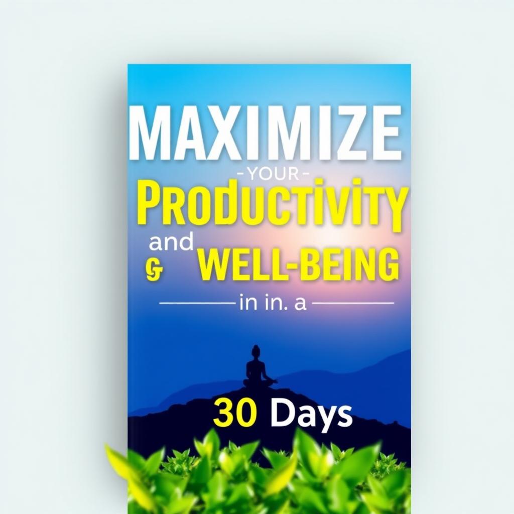 A motivational book cover design for 'Maximize Your Productivity and Well-Being in 30 Days'