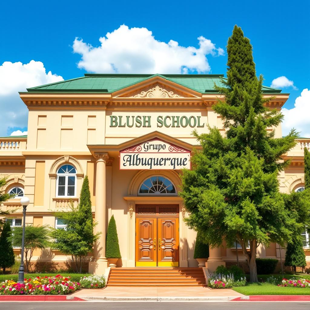 A classic-style design of a school named 'Grupo Albuquerque'