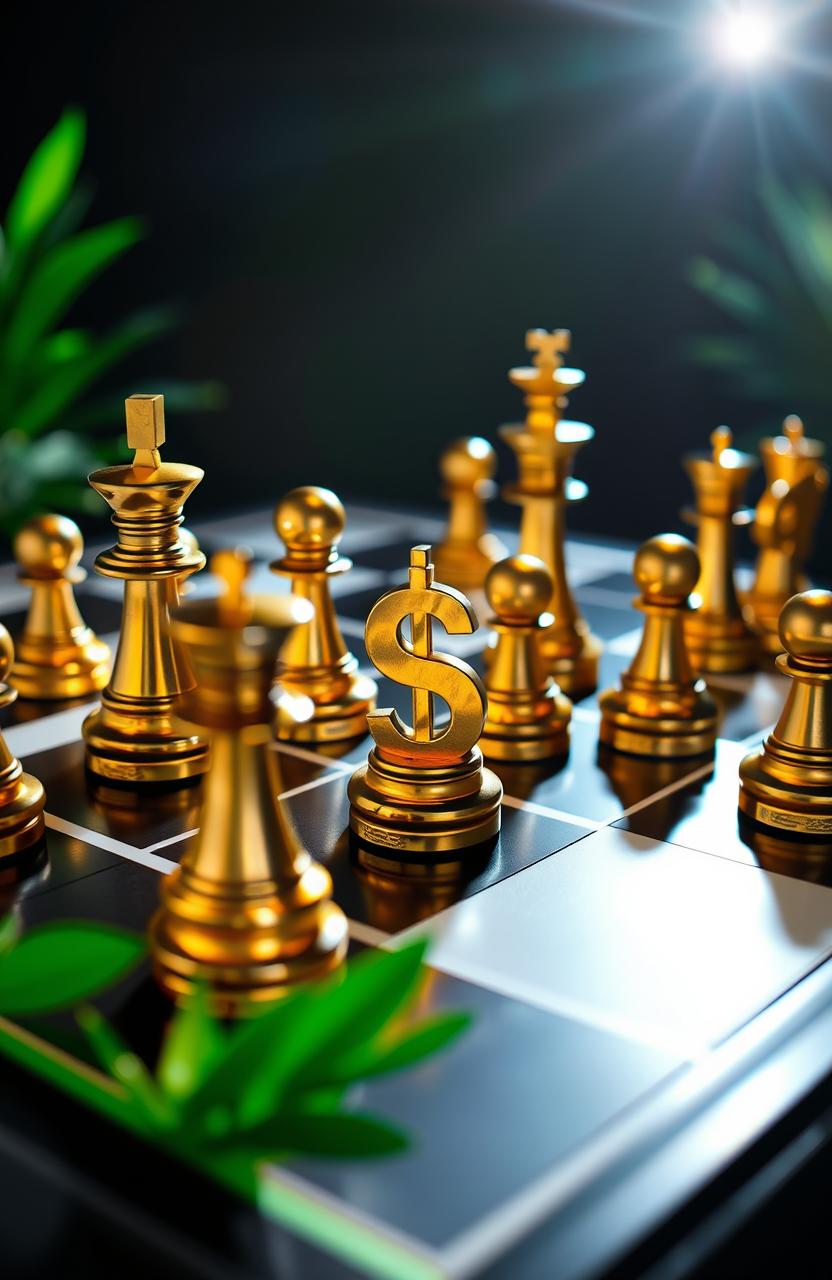 Play to Wealth: Dollar Sign Chess Set