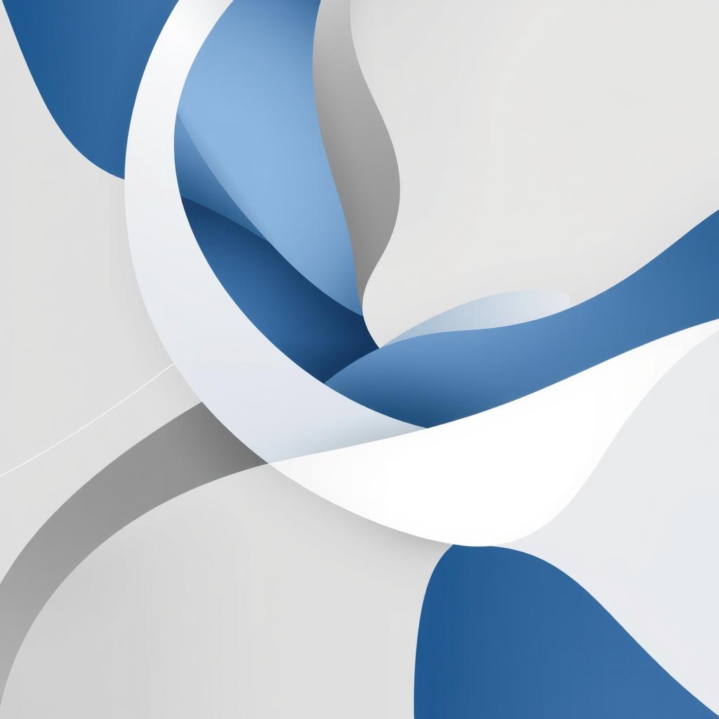 A modern abstract composition featuring a dynamic interplay of gray and blue hues