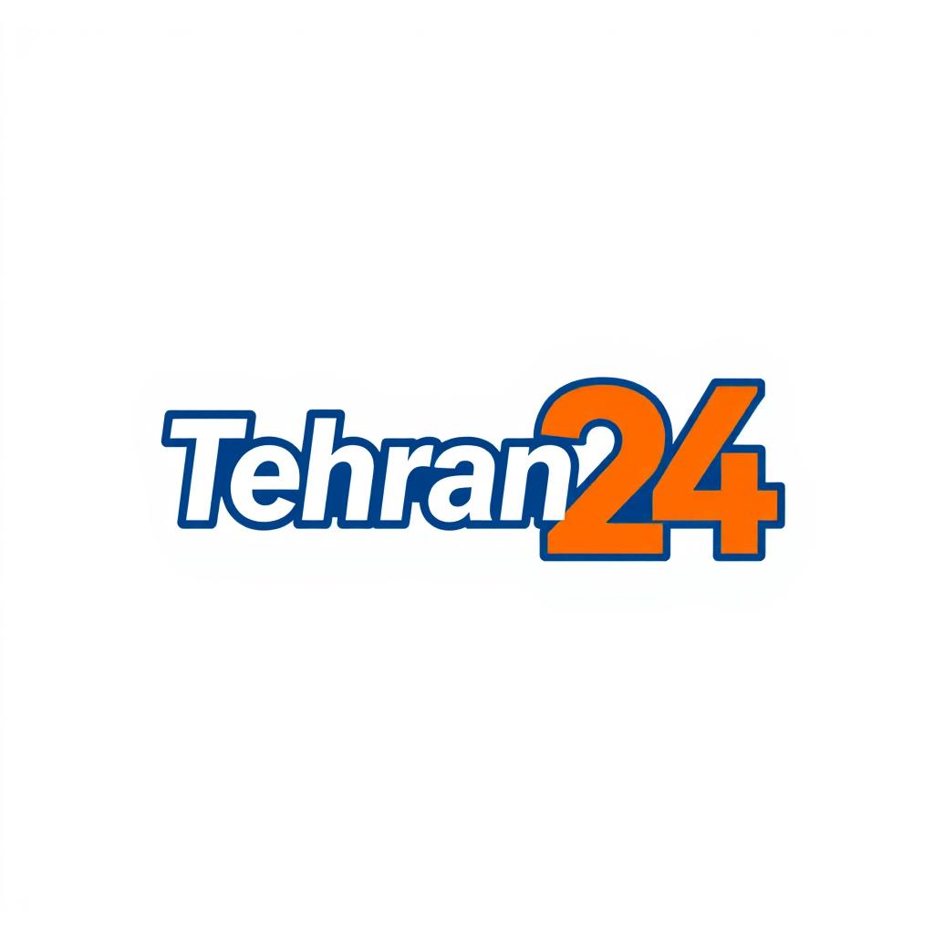 A sleek and contemporary logo for 'Tehran 24', a vibrant media company, featuring bold and modern typography with an emphasis on the number '24'