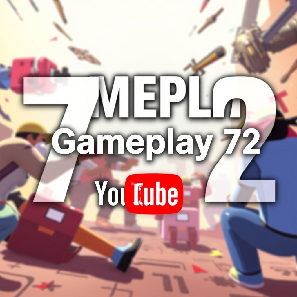 A captivating YouTube thumbnail for a gameplay video, featuring the text 'Gameplay 72' in large, bold typography that stands out against a colorful background