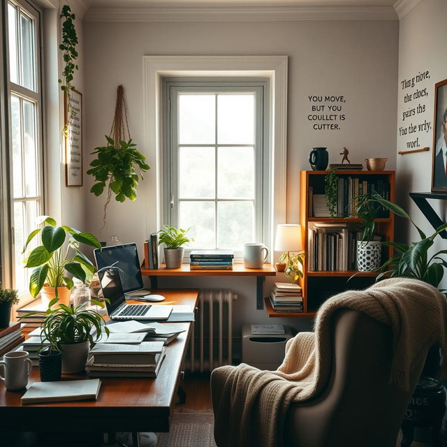 A serene and inspiring study environment filled with natural light
