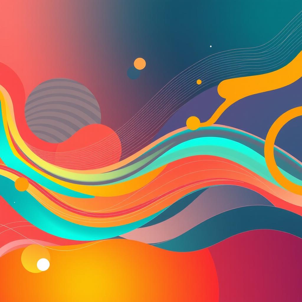 A stunning and vibrant modern background featuring abstract geometric shapes and fluid, dynamic patterns