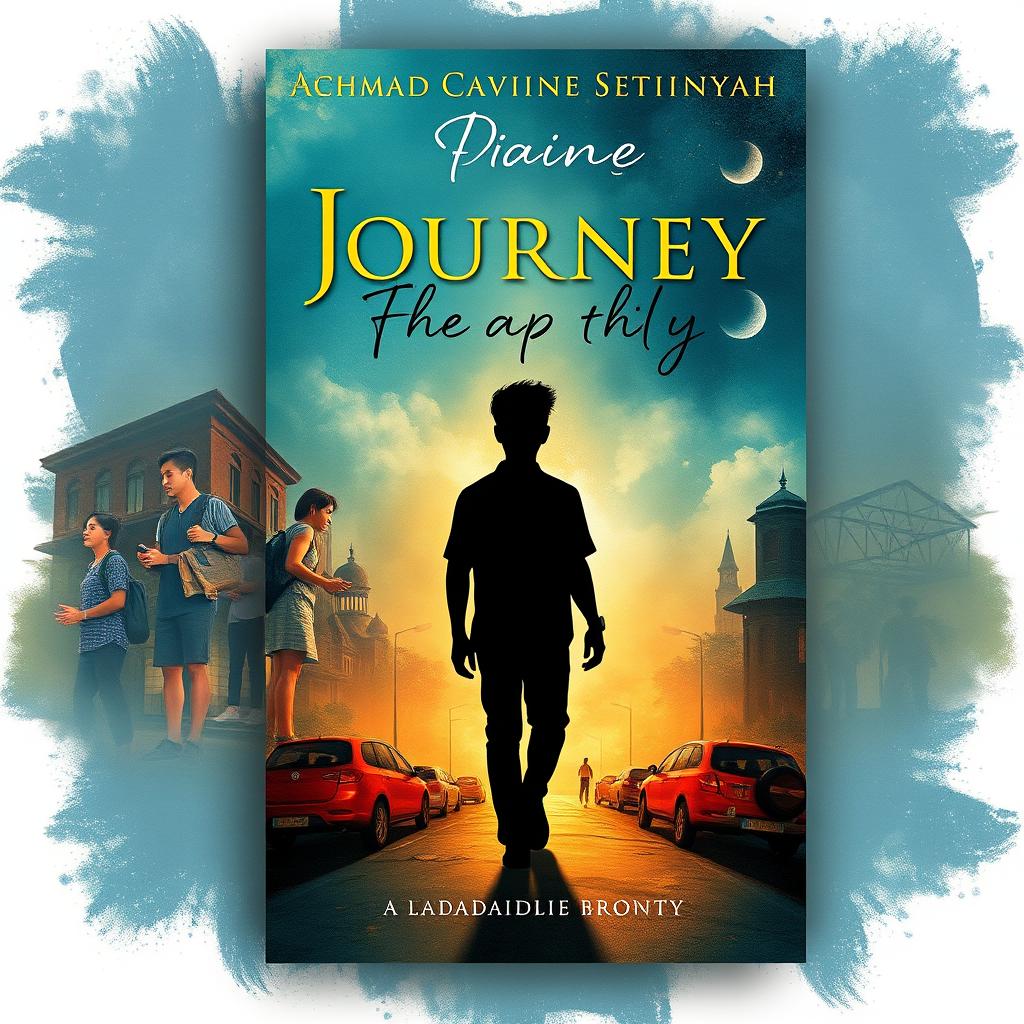 A captivating book cover design for a biography of a young man named Achmad Calvine Aditiya Setiansyah