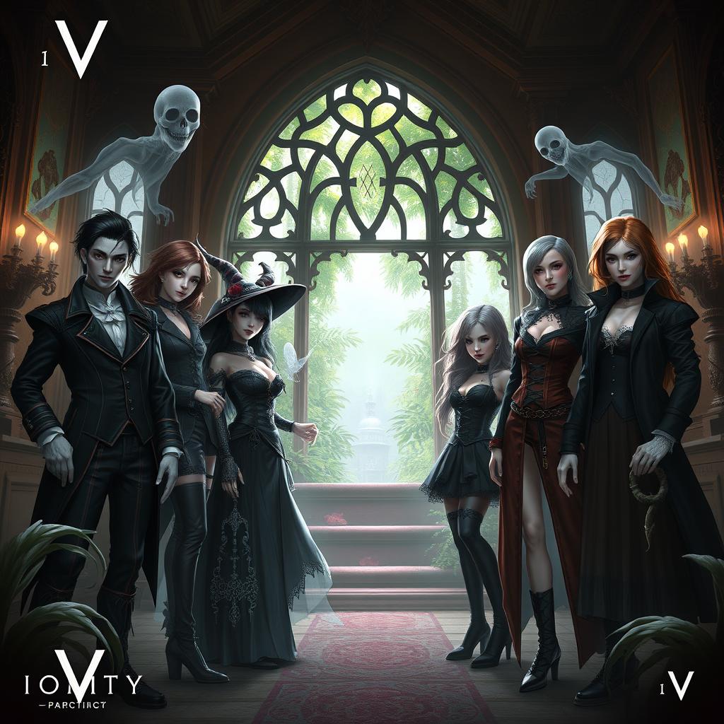 A fantasy-themed digital artwork featuring characters and elements inspired by the game Identity V