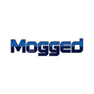 A modern and sleek logo design for a tech brand called 'Mogged'