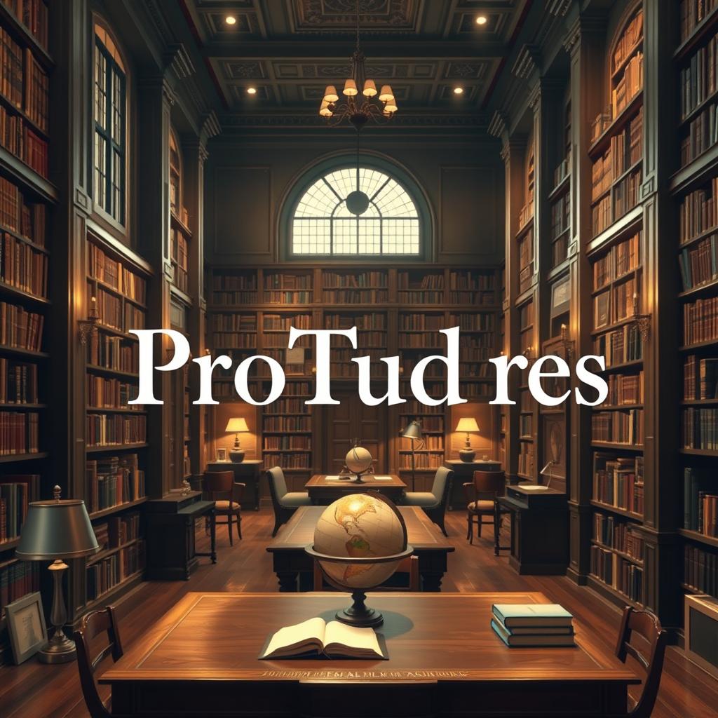 An academic-themed image showcasing a polished and intellectual environment