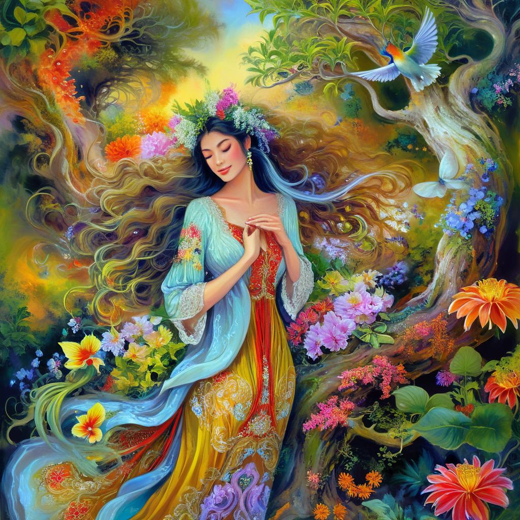 Whimsical Mermaid in an Enchanted Forest