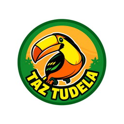 A vibrant round logo design for a Brazilian Jiu-Jitsu team featuring a powerful-looking toucan at its center