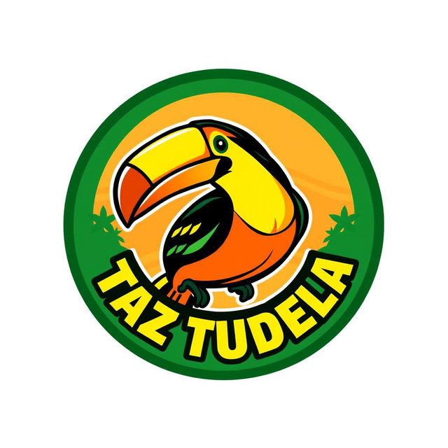 A vibrant round logo design for a Brazilian Jiu-Jitsu team featuring a powerful-looking toucan at its center
