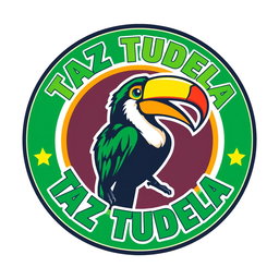 A vibrant round logo design for a Brazilian Jiu-Jitsu team featuring a powerful-looking toucan at its center