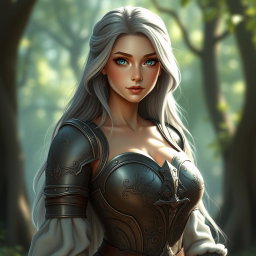 A delicate European cleric healer, embodying kindness and care, with a slim figure