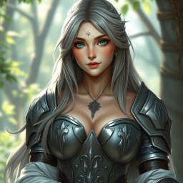A delicate European cleric healer, embodying kindness and care, with a slim figure