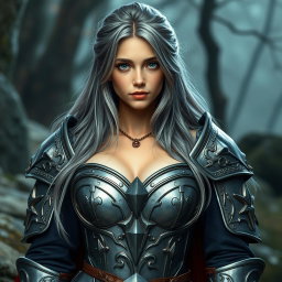 A real-life photo of a busty, shy, and delicate European cleric healer