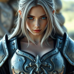 A real-life photo of a busty, shy, delicate cleric healer, embodying kindness and care, around 20 years old
