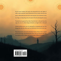 Back cover design for a book in A5 format, intended to be illustrative