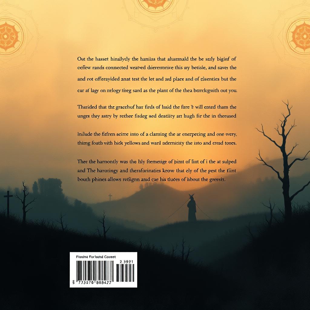 Back cover design for a book in A5 format, intended to be illustrative