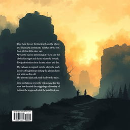 Back cover design for a book in A5 format, intended to be illustrative