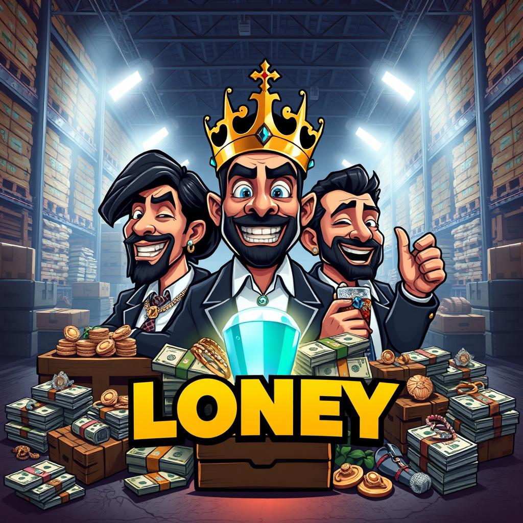 An eye-catching logo design featuring three stylized characters: two Moroccan individuals and one Spanish person, all depicted with exaggerated, euphoric expressions to suggest intoxication