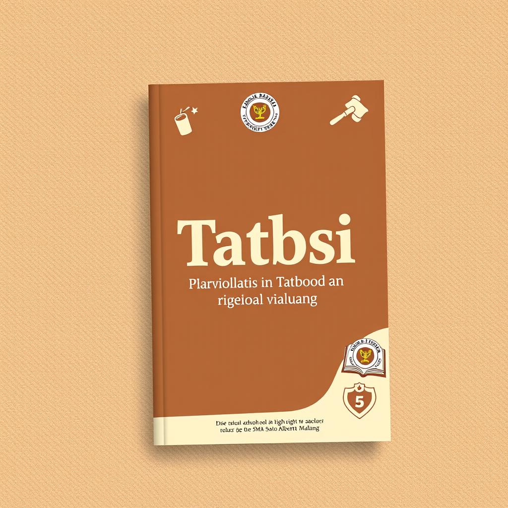 A book cover design for a high school textbook on tatbsi (rules) or violations used at SMA Santo Albertus Malang