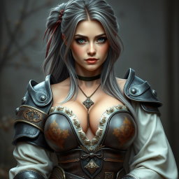 A very busty, cute, and beautiful slim Ukrainian girl who is a cleric and healer
