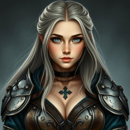 A very busty, cute, and beautiful slim Ukrainian girl who is a cleric and healer