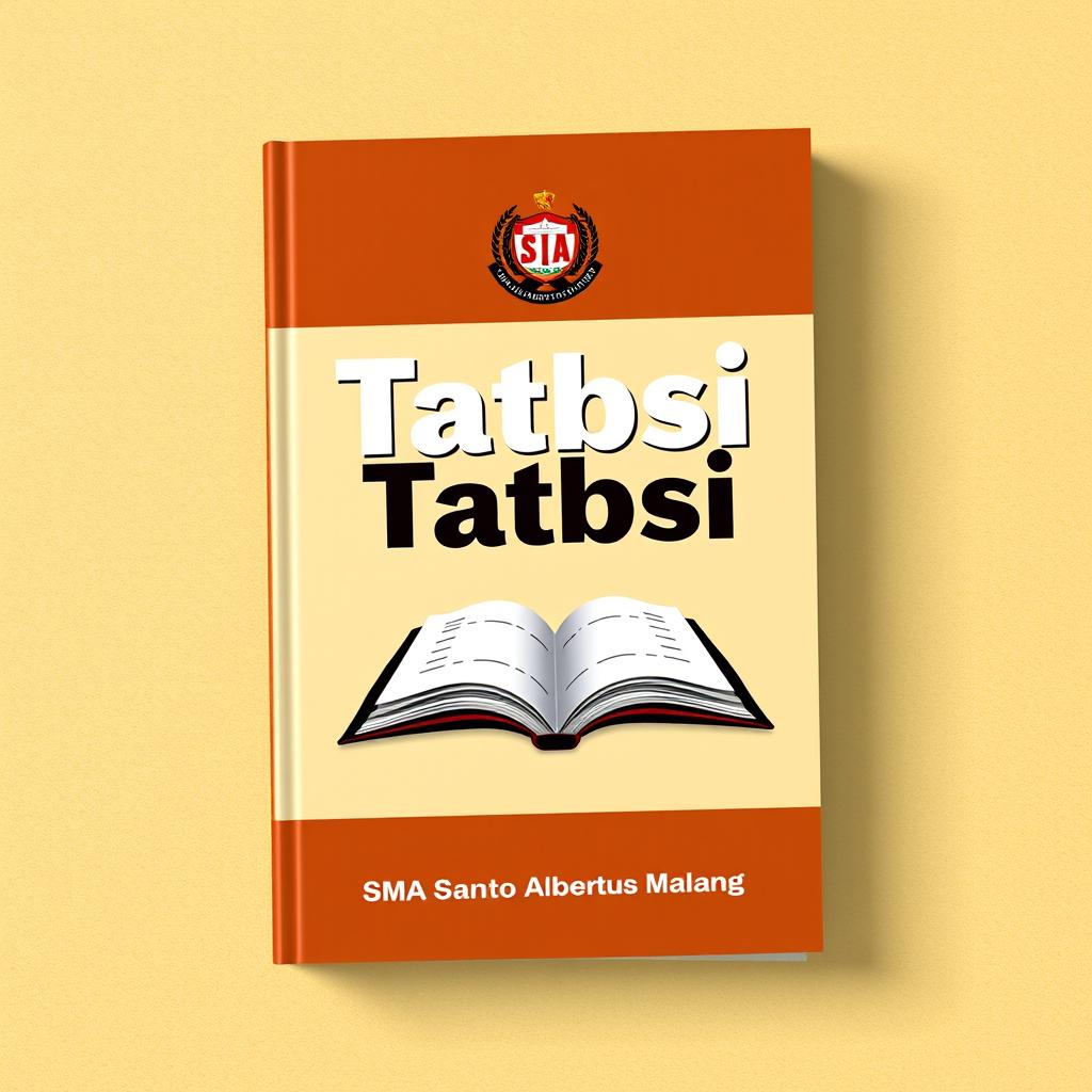 A book cover design for a high school textbook focused on tatbsi (regulations) or violations used at SMA Santo Albertus Malang