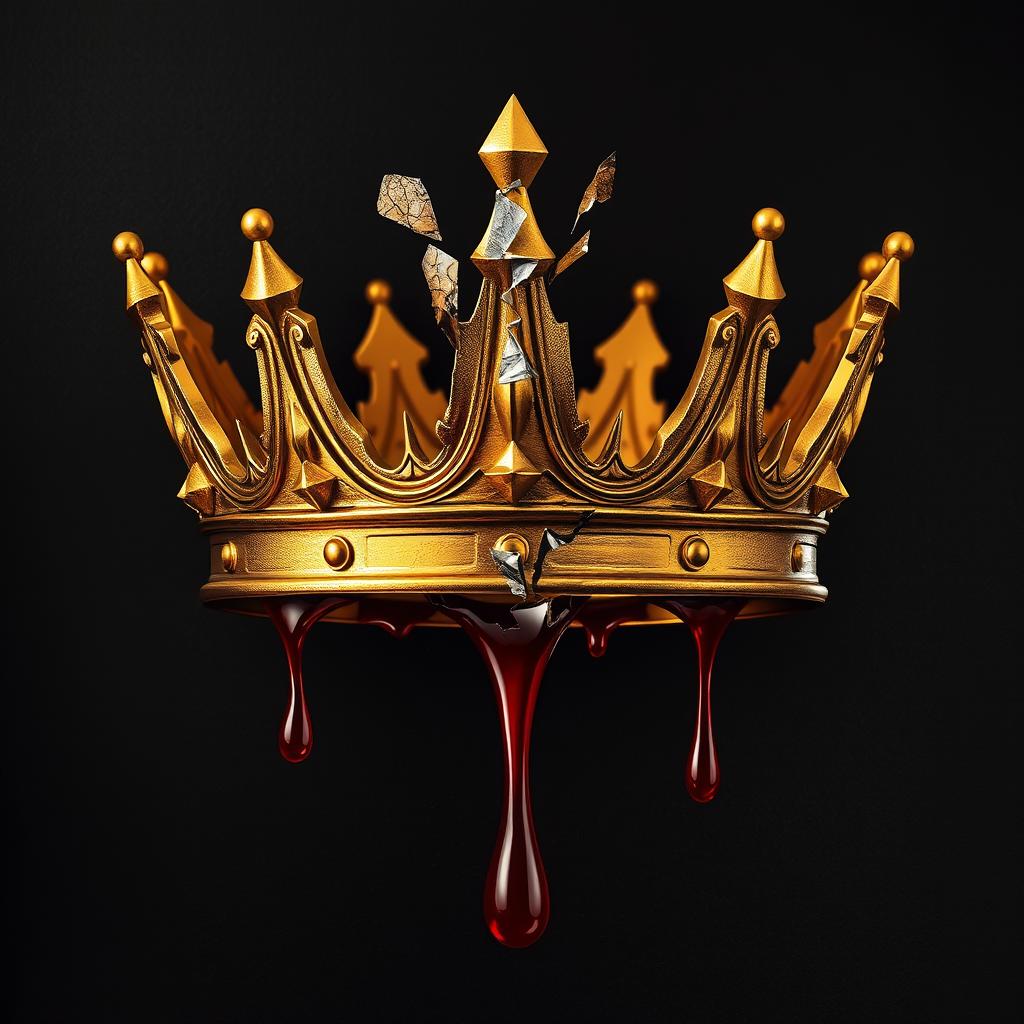 A book cover for a romantic fantasy theme featuring a golden crown split in the center