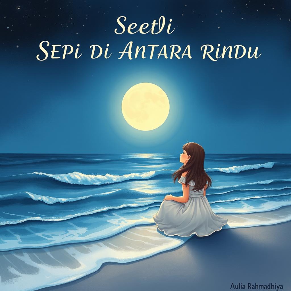 A beautiful cover illustration for a novel titled 'SEPI DI ANTARA RINDU' by Aulia Rahmadhiya