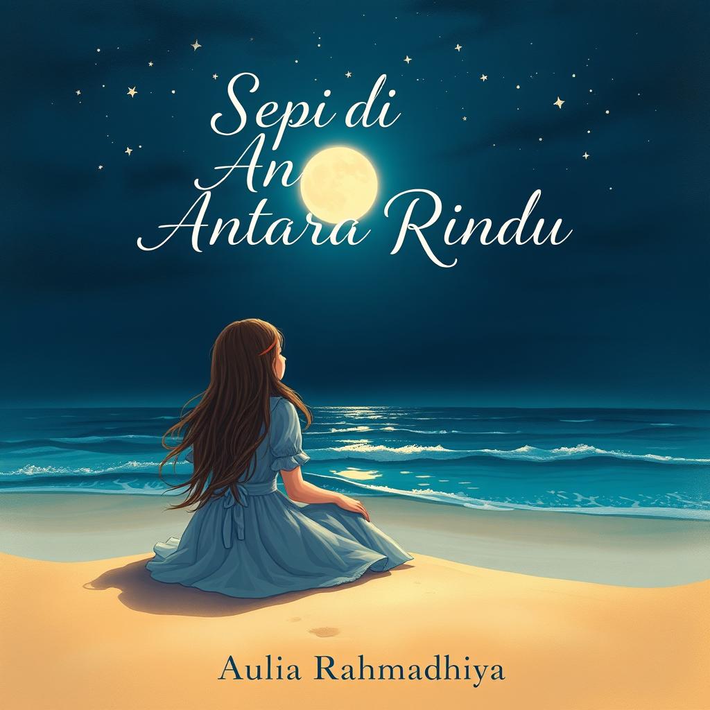 A captivating cover illustration for a novel titled 'SEPI DI ANTARA RINDU' by Aulia Rahmadhiya