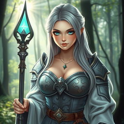 A very busty, cute, and innocent-looking Ukrainian cleric healer girl